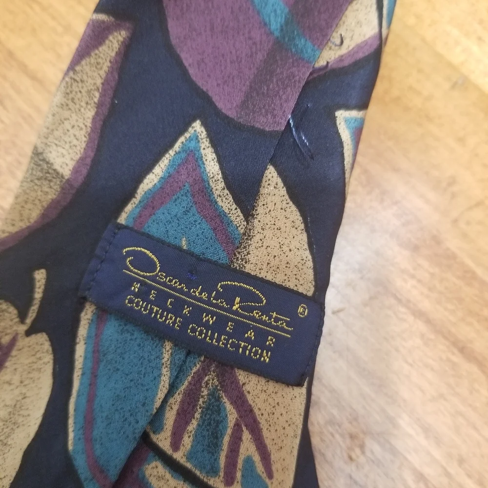 Oscar de la Renta Couture collection Silk Tie Vtg